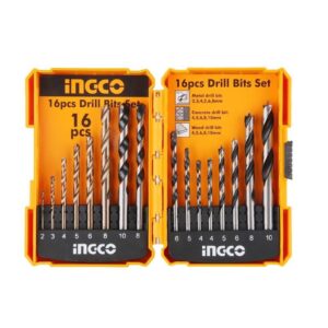 Ingco 16pcs Metal, Concrete And Wood Drill Bit Set – AKD9165