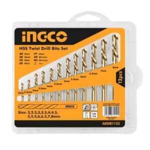 Ingco 12 Pieces HSS Twist Drill Bits Set – AKDB1125