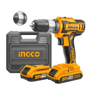 Ingco Lithium-Ion Cordless Hammer Impact Drill with Two 20V Batteries – CIDLI200215