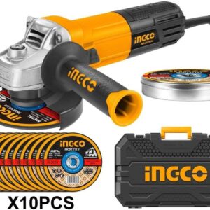 Ingco 4.5″/115mm Angle Grinder 950W with 10 Pieces Cutting Disc – AG8508-1