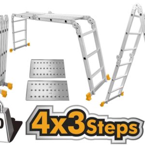 Ingco Multi-Purpose Aluminum Ladder – 4×3 & 4×4