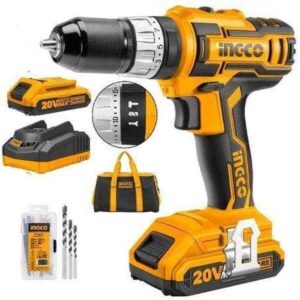 Ingco Lithium-Ion Cordless Hammer Impact Drill with Two 20V Batteries – CIDLI20025