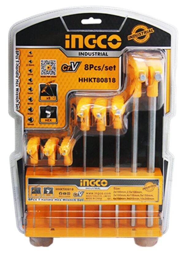 Ingco 8 Pieces T-handle hex wrench set – HHKT80818