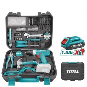 Total 128 Pieces Tool Set with 12V Li-ion Cordless Drill – THKTHP11282