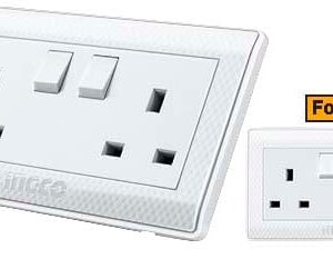Ingco 13A 2-Gang Switched Double BS Socket – HESST1116A