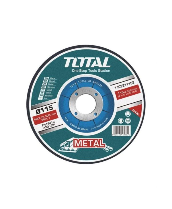 Total Abrasive Metal Cutting Disc, Depressed centre