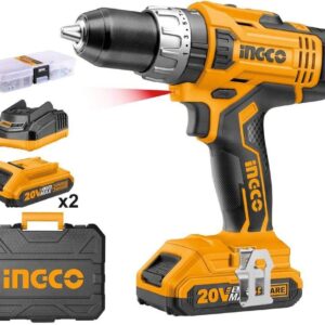 Ingco Lithium-Ion Cordless Drill with Two 20V Batteries – CIDLI20031