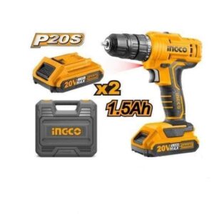 Ingco Lithium-Ion Cordless Drill with Two 20V Batteries 1.5Ah – CDLI20012