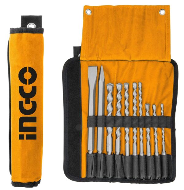 Ingco 10 Pieces Hammer Drill Bits And Chisels Set – AKD2101