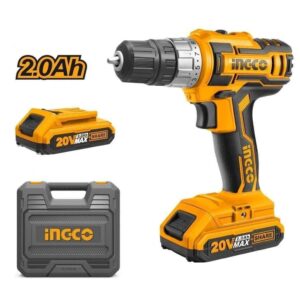 Ingco Lithium-Ion Cordless Drill with Two 20V Batteries – CDLI200215