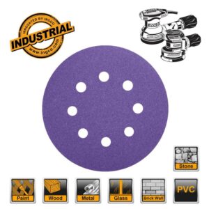Ingco 10 Pieces Purple Sanding Disc Set 125mm – AKRS125101