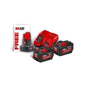 Milwaukee M18™ 2 Pair 12.0 Ah Battery & Multi Voltage Fast Charger 18V Pack- M18 HNRG-122