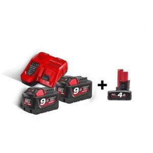 Milwaukee M18™ 2 Pair 9.0 Ah Battery & Multi Voltage Charger 18V Pack- M18 NRG-902