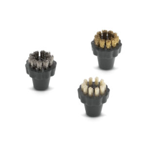 Karcher 3 Pieces Round Brush Set – Stainless steel, Brass, and Pekalon
