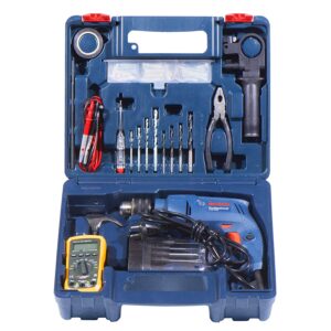 77-Pieces Bosch Electrician Kit GSB 550-Watt Impact Drill Kit