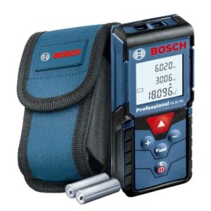 Bosch Professional laser measure GLM 40 (with memory function, measuring range: 0.15–40 m, 2 x 1.5 V batteries, protective bag)