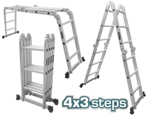 Total Multi-Purpose Aluminum Ladder 4×3 – THLAD04431